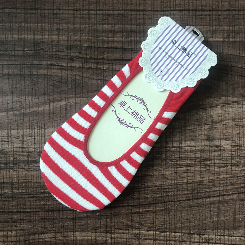 Spring Candy Striped Socks Cotton Dot Cute Cartoon Rabbit Ms. Invisible Socks